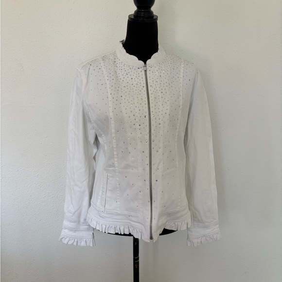 Christine Alexander White Jacket with Silver rhinestones - Picture 4 of 11